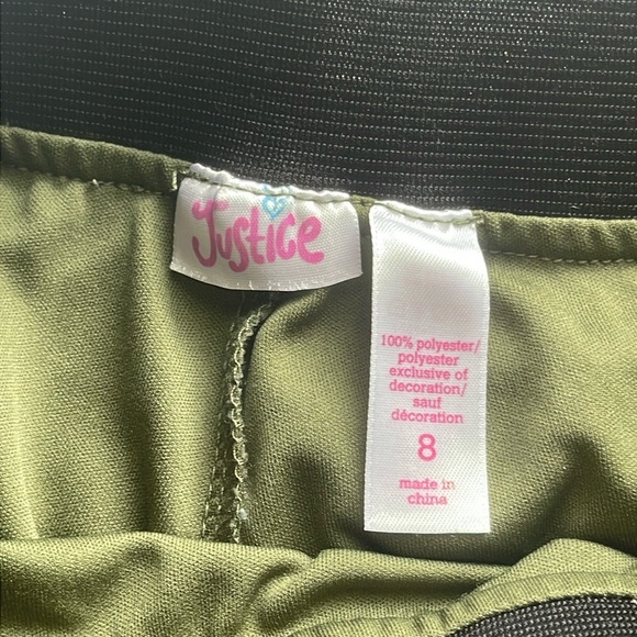 Justice Green Skort Skirt Mesh Sequins Sparkly Size 8 - Picture 3 of 5